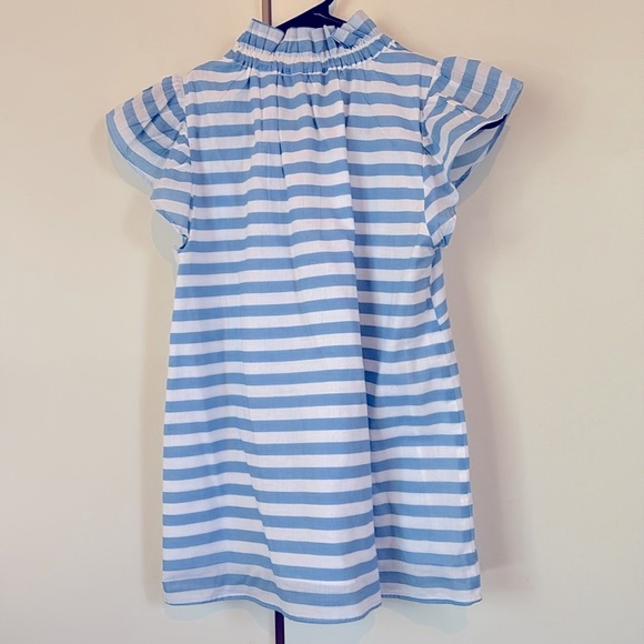 Sail to Sable Ruffle Collar Top in Blue Stripe XS, NWT - Picture 5 of 5